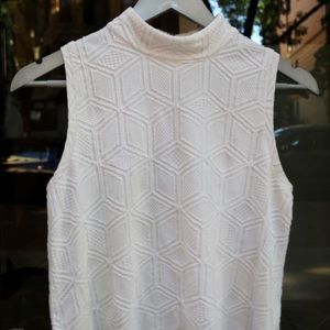 Anthropologie Geo Stitched High Neck Tank Top
